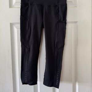 Lululemon Womens size 6 26” Running Leggings Black Raw Hem